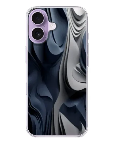 Чохол для iPhone 17 з картинкою «Об'ємні сині складки»