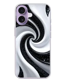 Чохол для iPhone 17 з картинкою «Чорно-біла спіраль»
