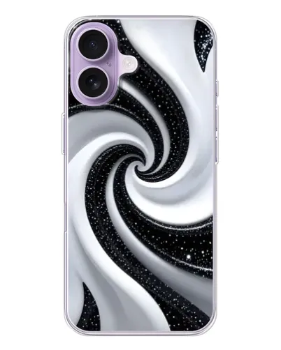 Чохол для iPhone 17 з картинкою «Чорно-біла спіраль»