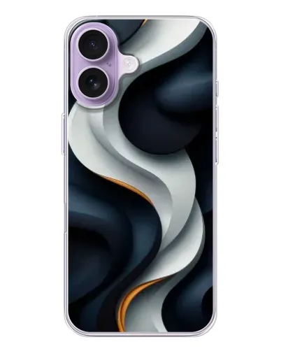 Чохол для iPhone 17 з картинкою «Об'ємні чорно-білі стрічки»