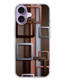 Чохол для iPhone 17 з картинкою «Коричневі об'ємні квадрати»