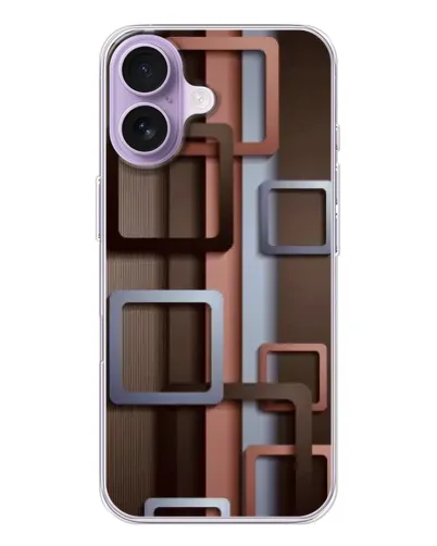 Чохол для iPhone 17 з картинкою «Коричневі об'ємні квадрати»
