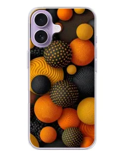 Чохол для iPhone 17 з картинкою «Об'ємні помаранчеві сфери»