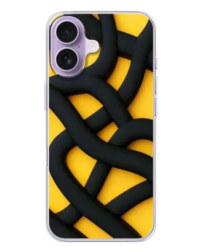 Чохол для iPhone 17 з картинкою «Чорне жовте переплетення»