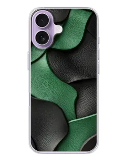 Чохол для iPhone 17 з картинкою «Зелені шкіряні хвилі»