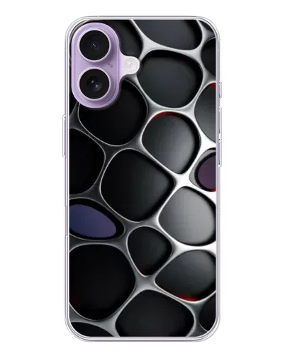 Чохол для iPhone 17 з картинкою «Об'ємна темна решітка»
