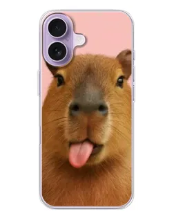 Чохол для iPhone 17 з картинкою «Капібара з язиком»