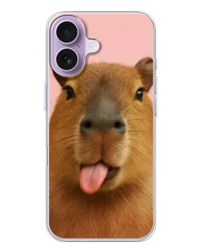 Чохол для iPhone 17 з картинкою «Капібара з язиком»