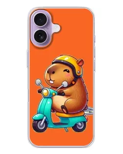 Чохол для iPhone 17 з картинкою «Капібара на скутері»