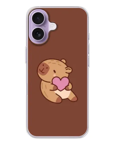 Чохол для iPhone 17 з картинкою «Капібара з серцем»