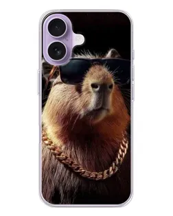 Чохол для iPhone 17 з картинкою «Капібара золотий ланцюг»