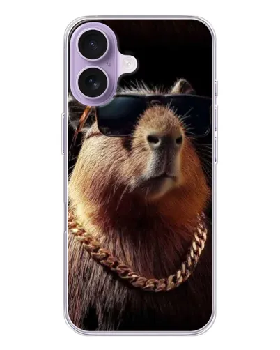Чохол для iPhone 17 з картинкою «Капібара золотий ланцюг»