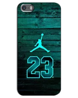 Чехол для iPhone 5 / 5s / SE с картинкой «Jordan Cyan 23»