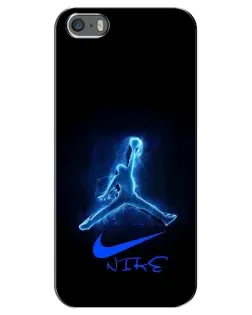 Чехол для iPhone 5 / 5s / SE с картинкой «Jordan Neon Blue»