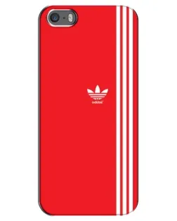 Чехол для iPhone 5 / 5s / SE с картинкой «Красный минимализм Adidas»