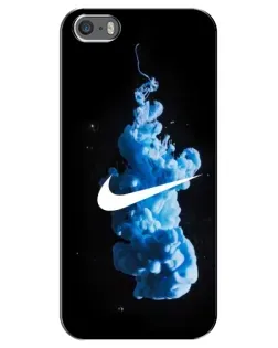 Чехол для iPhone 5 / 5s / SE с картинкой «Nike и синий дым»