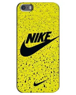 Чехол для iPhone 5 / 5s / SE с картинкой «Желтый текстурный Nike»
