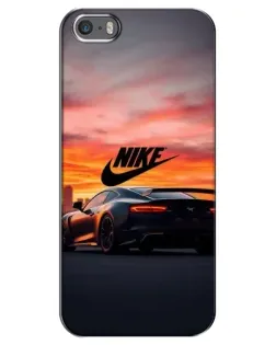 Чехол для iPhone 5 / 5s / SE с картинкой «Nike и суперкар»