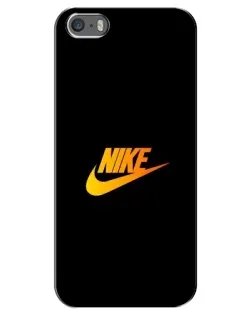 Чехол для iPhone 5 / 5s / SE с картинкой «Золотой логотип Nike»
