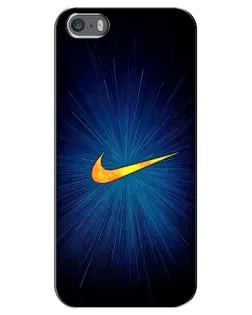 Чехол для iPhone 5 / 5s / SE с картинкой «Синий пульс Nike»