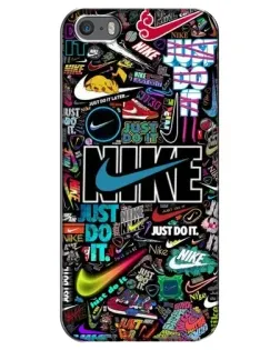Чехол для iPhone 5 / 5s / SE с картинкой «Яркий коллаж Nike»