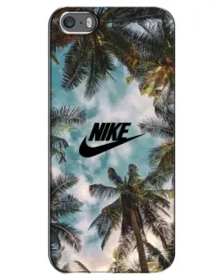 Чехол для iPhone 5 / 5s / SE с картинкой «Тропический принт Nike»