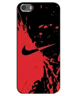 Чехол для iPhone 5 / 5s / SE с картинкой «Красные брызги Nike»