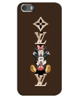 Чехол для iPhone 5 / 5s / SE с картинкой «LV и Микки Маус»
