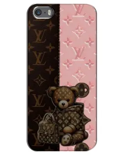 Чехол для iPhone 5 / 5s / SE с картинкой «Мишка в стиле LV»