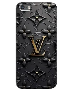 Чехол для iPhone 5 / 5s / SE с картинкой «Кожаная текстура LV»