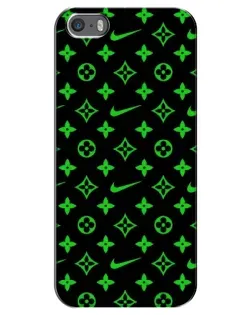 Чехол для iPhone 5 / 5s / SE с картинкой «Неоновый принт LV»