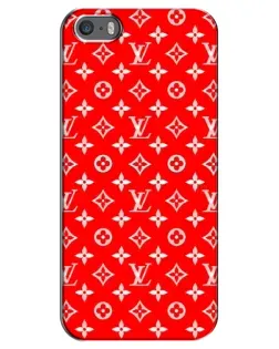 Чехол для iPhone 5 / 5s / SE с картинкой «Яркий паттерн LV»