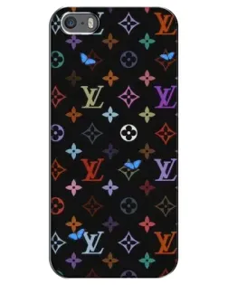 Чехол для iPhone 5 / 5s / SE с картинкой «Цветная монограмма LV»