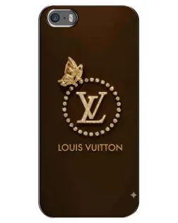 Чехол для iPhone 5 / 5s / SE с картинкой «LV — золотая печать»