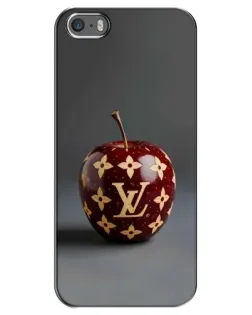 Чехол для iPhone 5 / 5s / SE с картинкой «Красное яблоко LV»