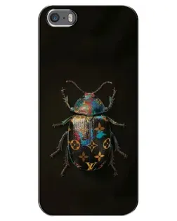 Чехол для iPhone 5 / 5s / SE с картинкой «LV — мраморный принт»