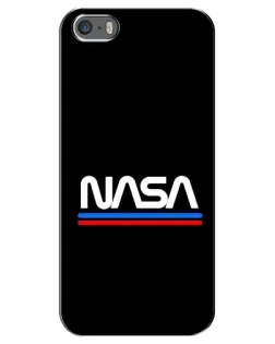 Чехол для iPhone 5 / 5s / SE с картинкой «NASA — классика Red Blue»