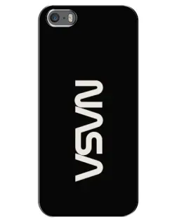 Чехол для iPhone 5 / 5s / SE с картинкой «NASA — вертикальный логотип»