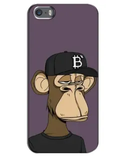 Чехол для iPhone 5 / 5s / SE с картинкой «Bored Ape в кепке»