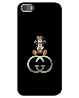 Чехол для iPhone 5 / 5s / SE с картинкой «Минни Маус на лого»