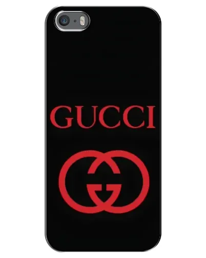 Чехол для iPhone 5 / 5s / SE с картинкой «Gucci — красный логотип»