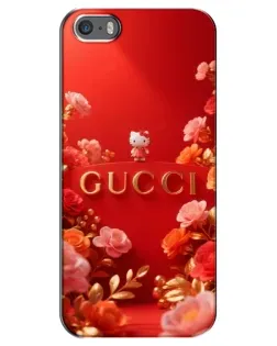 Чехол для iPhone 5 / 5s / SE с картинкой «Gucci — золотой сад»