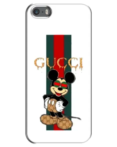 Чехол для iPhone 5 / 5s / SE с картинкой «Микки Маус Gucci — полосы»