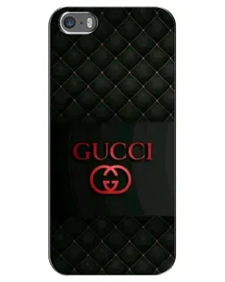 Чехол для iPhone 5 / 5s / SE с картинкой «Gucci — стеганый черный»
