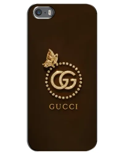 Чехол для iPhone 5 / 5s / SE с картинкой «Gucci — золотая бабочка»