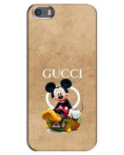 Чехол для iPhone 5 / 5s / SE с картинкой «Микки Маус Gucci — крафт»
