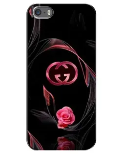 Чехол для iPhone 5 / 5s / SE с картинкой «Gucci — неоновая роза»