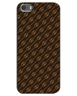Чехол для iPhone 5 / 5s / SE с картинкой «Gucci — золотые диагонали»