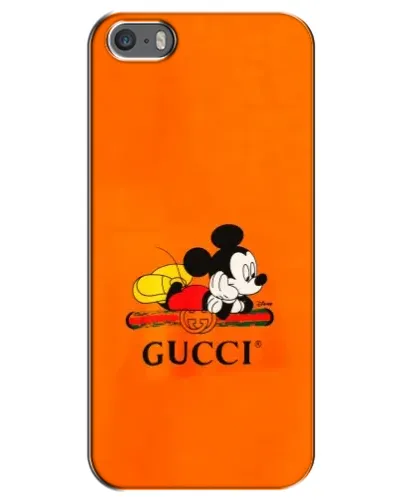 Чехол для iPhone 5 / 5s / SE с картинкой «Микки Маус Gucci — оранж»