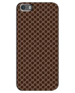 Чехол для iPhone 5 / 5s / SE с картинкой «Gucci — шоколадная сетка»